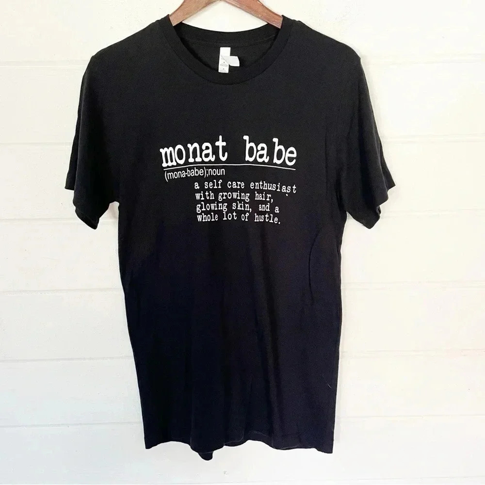 Women’s Black Printed Short Sleeve Round Neck Tee Size Medium